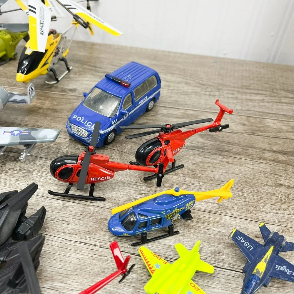 Toy Aircraft Lot Air Hogs NASA Space Shuttle USAF Jets Helicopters Police Van